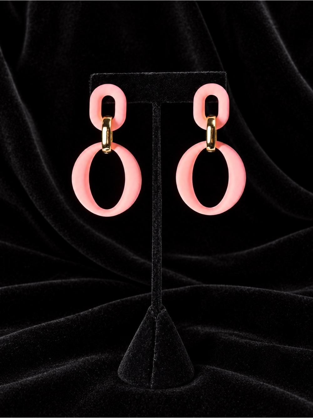 Pink Oval Dangle Earrings